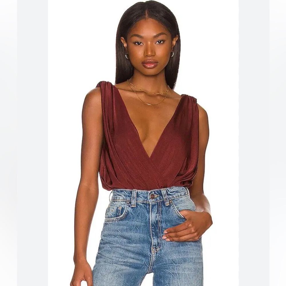NWOT Free People Night Owl Sleeveless Nutmeg Bodysuit